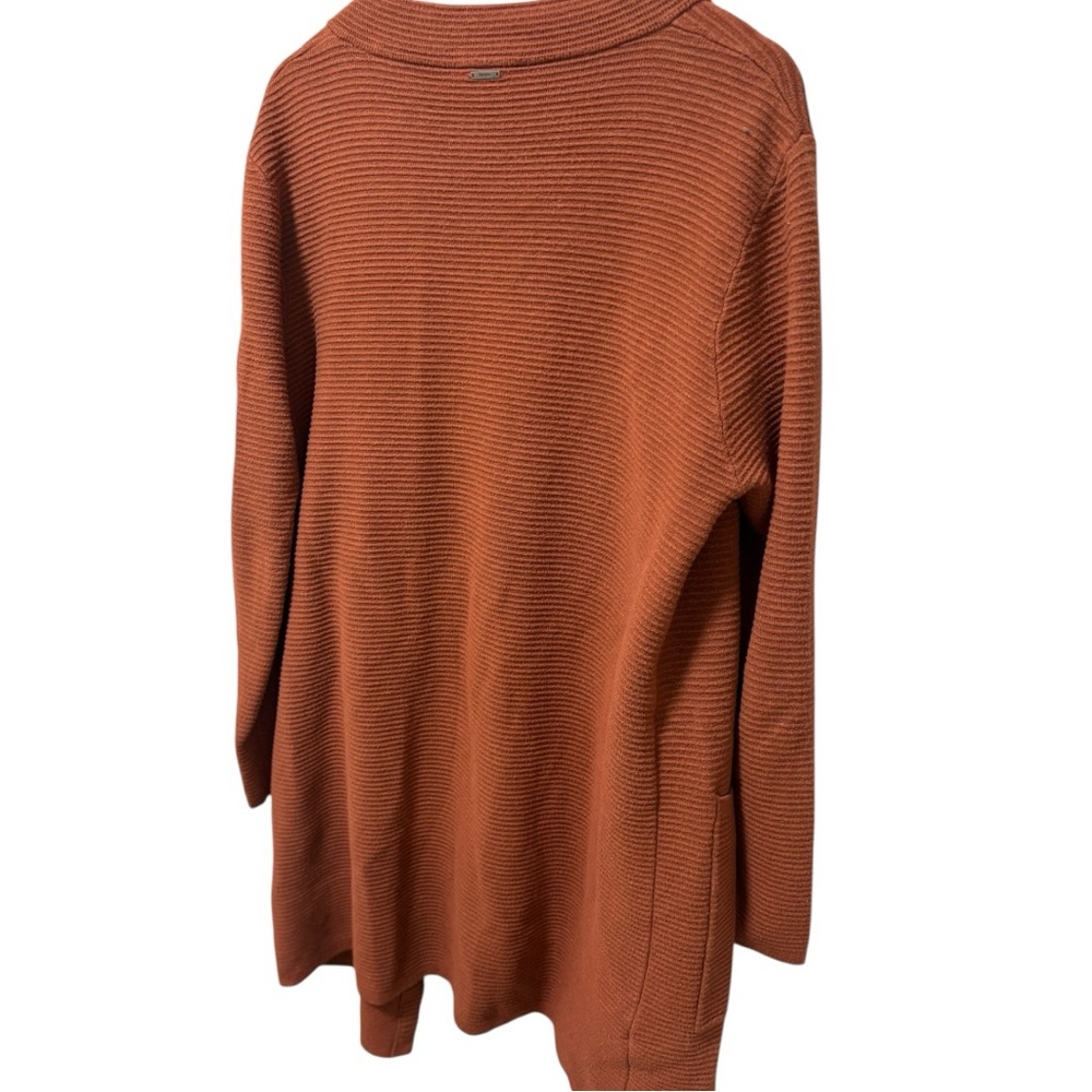 Anthropologie Sioni Wool Blend Ribbed Cardigan in Burnt Orange - Picture 8 of 9